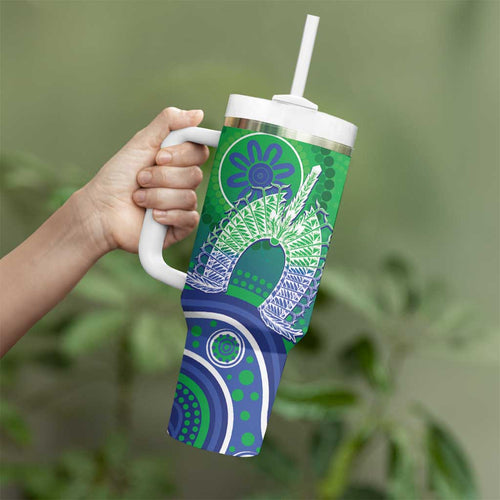 Australia Torres Strait Islanders Tumbler With Handle Dhari Aboriginal Pattern