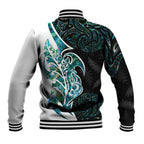 Proud Aotearoa Baseball Jacket Maori Silver Fern Mix Paua Shell Pattern