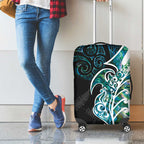 Proud Aotearoa Luggage Cover Maori Silver Fern Mix Paua Shell Pattern