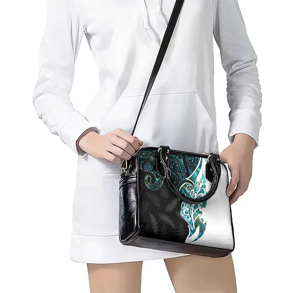 Proud Aotearoa Shoulder Handbag Maori Silver Fern Mix Paua Shell Pattern