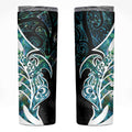 Proud Aotearoa Skinny Tumbler Maori Silver Fern Mix Paua Shell Pattern