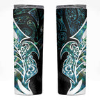 Proud Aotearoa Skinny Tumbler Maori Silver Fern Mix Paua Shell Pattern