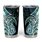 Proud Aotearoa Tumbler Cup Maori Silver Fern Mix Paua Shell Pattern