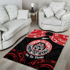 Aotearoa Toitu Te Tiriti Area Rug Haka Tiki Honour The Treaty