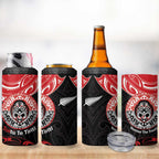 Aotearoa Toitu Te Tiriti 4 in 1 Can Cooler Tumbler Haka Tiki Honour The Treaty