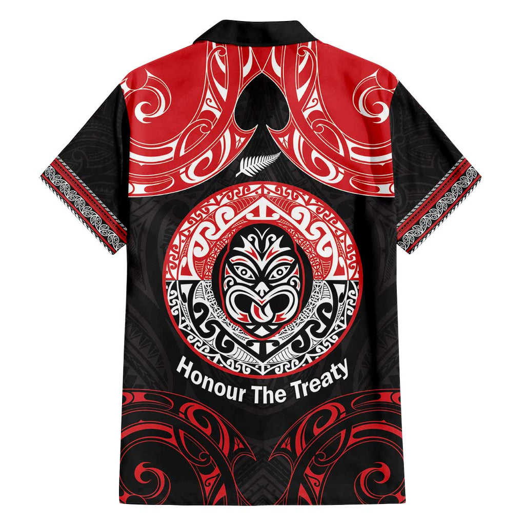 Aotearoa Toitu Te Tiriti Family Matching Off The Shoulder Long Sleeve Dress and Hawaiian Shirt Haka Tiki Honour The Treaty