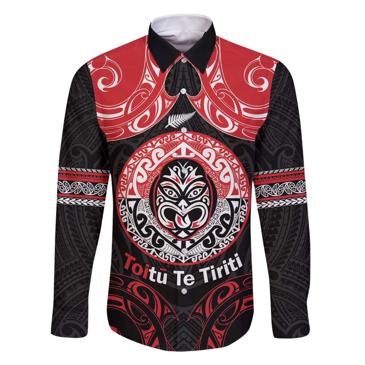 Aotearoa Toitu Te Tiriti Family Matching Off The Shoulder Long Sleeve Dress and Hawaiian Shirt Haka Tiki Honour The Treaty