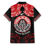 Aotearoa Toitu Te Tiriti Family Matching Off Shoulder Maxi Dress and Hawaiian Shirt Haka Tiki Honour The Treaty