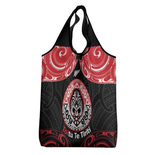 Aotearoa Toitu Te Tiriti Grocery Bag Haka Tiki Honour The Treaty