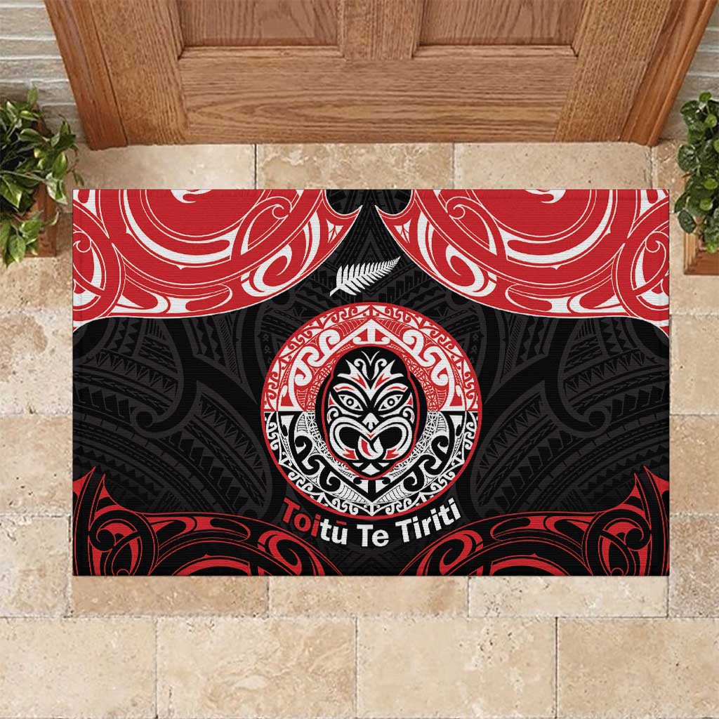 Aotearoa Toitu Te Tiriti Rubber Doormat Haka Tiki Honour The Treaty