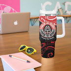 Aotearoa Toitu Te Tiriti Tumbler With Handle Haka Tiki Honour The Treaty