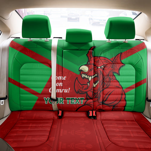 Custom Wales Rugby Back Car Seat Cover 2024 Six Nations Come On Cymru Mascot Sporty