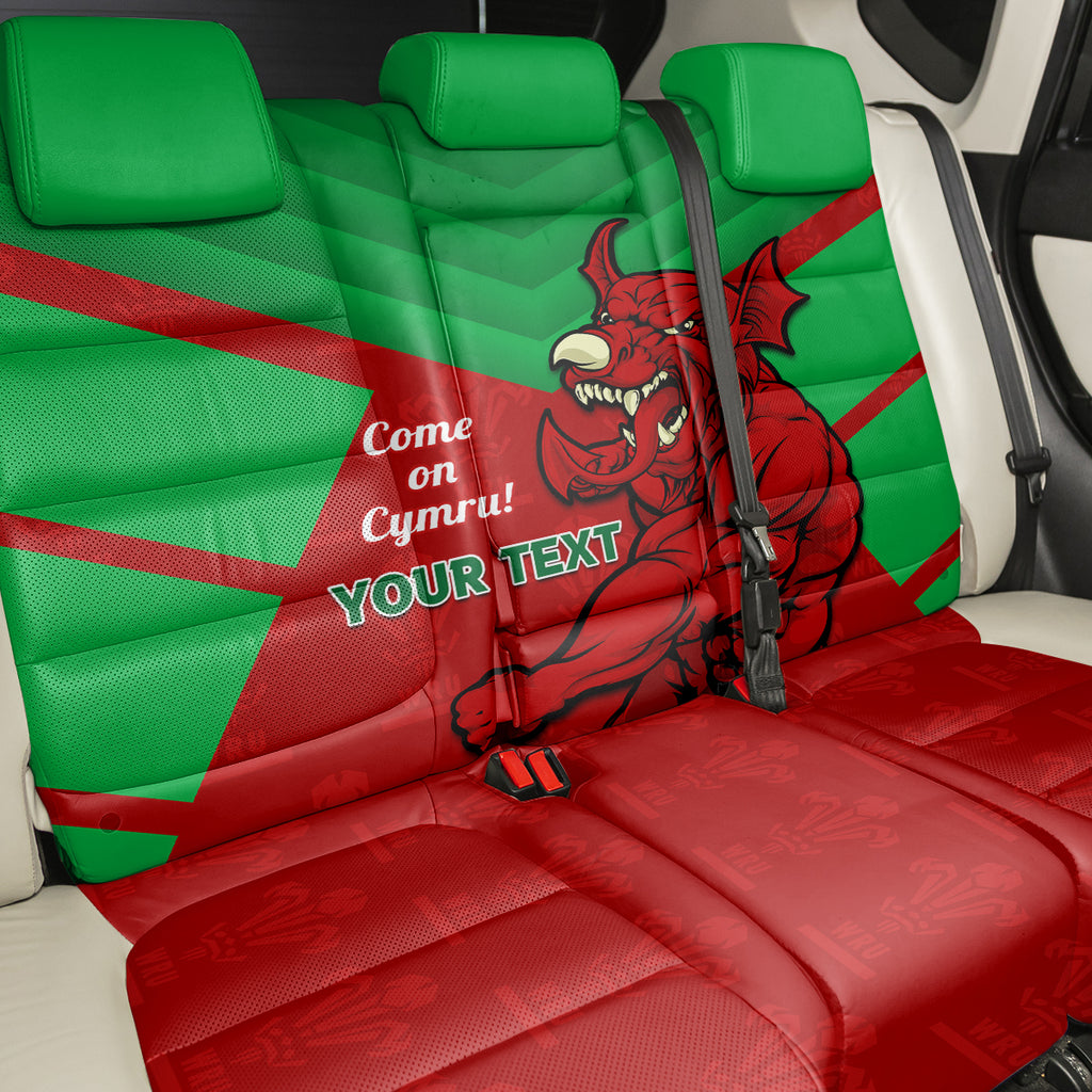 Custom Wales Rugby Back Car Seat Cover 2024 Six Nations Come On Cymru Mascot Sporty