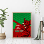 Custom Wales Rugby Canvas Wall Art 2024 Six Nations Come On Cymru Mascot Sporty