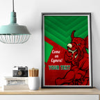Custom Wales Rugby Canvas Wall Art 2024 Six Nations Come On Cymru Mascot Sporty