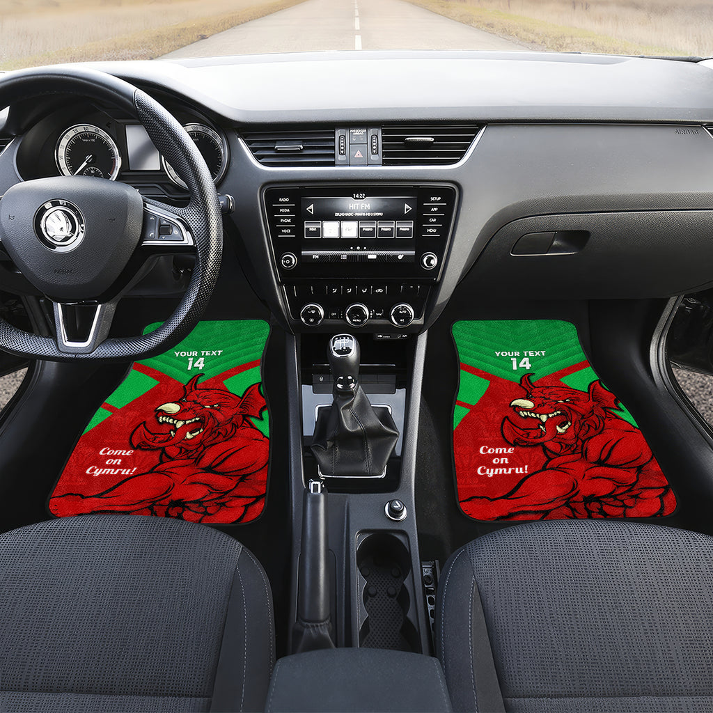 Custom Wales Rugby Car Mats 2024 Six Nations Come On Cymru Mascot Sporty