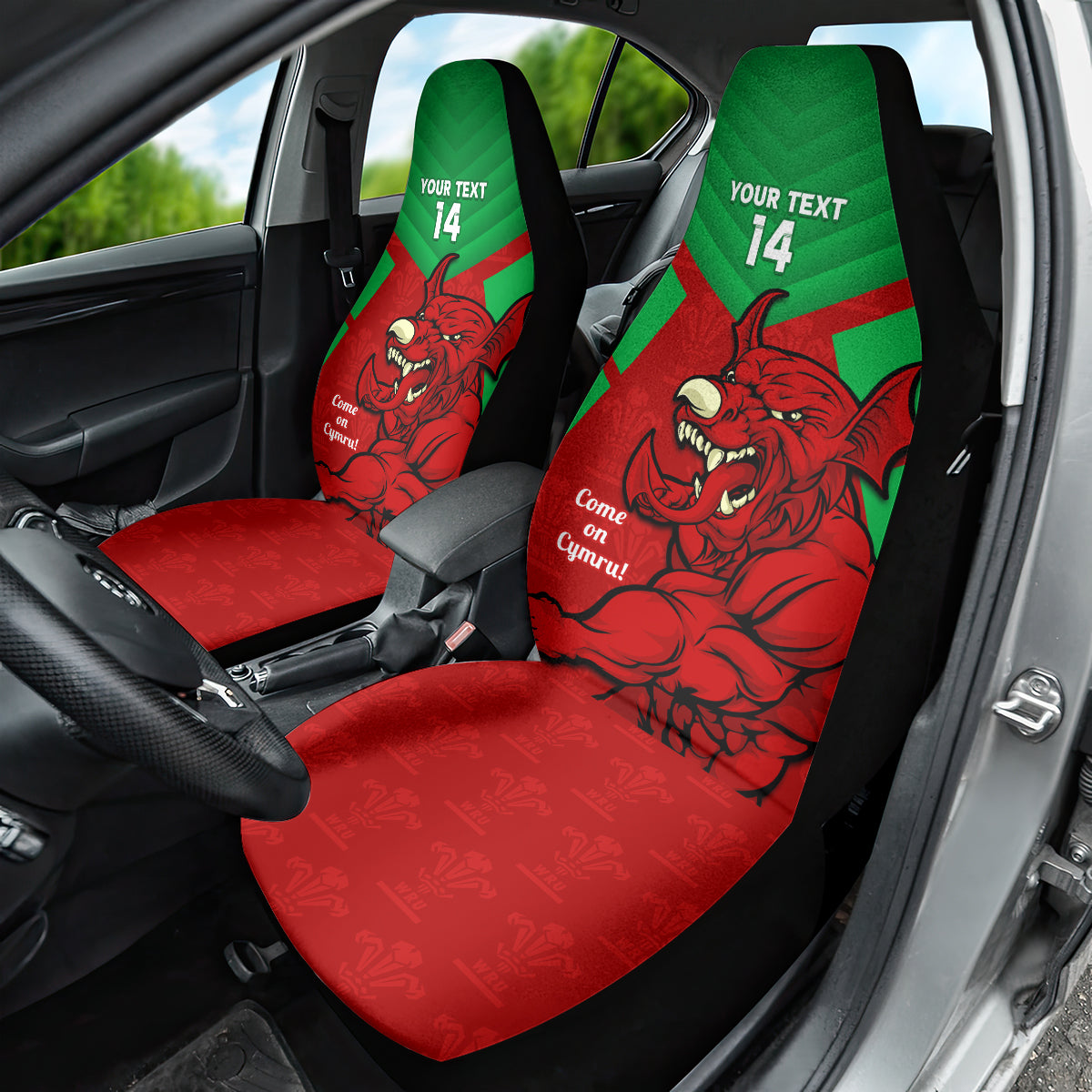 Custom Wales Rugby Car Seat Cover 2024 Six Nations Come On Cymru Mascot Sporty