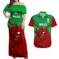 custom-wales-rugby-couples-matching-off-shoulder-maxi-dress-and-hawaiian-shirt-2024-six-nations-come-on-cymru-mascot-sporty
