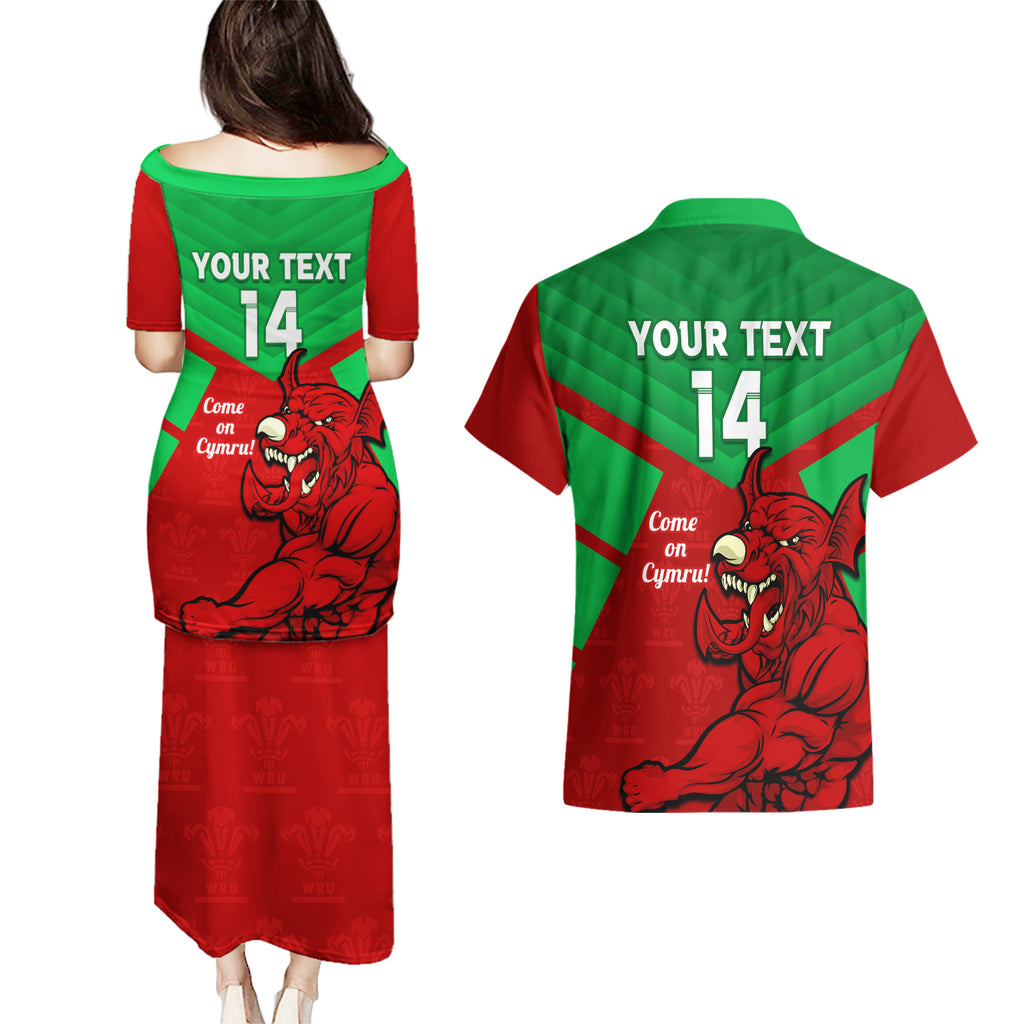 custom-wales-rugby-couples-matching-puletasi-and-hawaiian-shirt-2024-six-nations-come-on-cymru-mascot-sporty