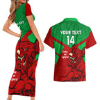 custom-wales-rugby-couples-matching-short-sleeve-bodycon-dress-and-hawaiian-shirt-2024-six-nations-come-on-cymru-mascot-sporty