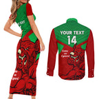 custom-wales-rugby-couples-matching-short-sleeve-bodycon-dress-and-long-sleeve-button-shirt-2024-six-nations-come-on-cymru-mascot-sporty