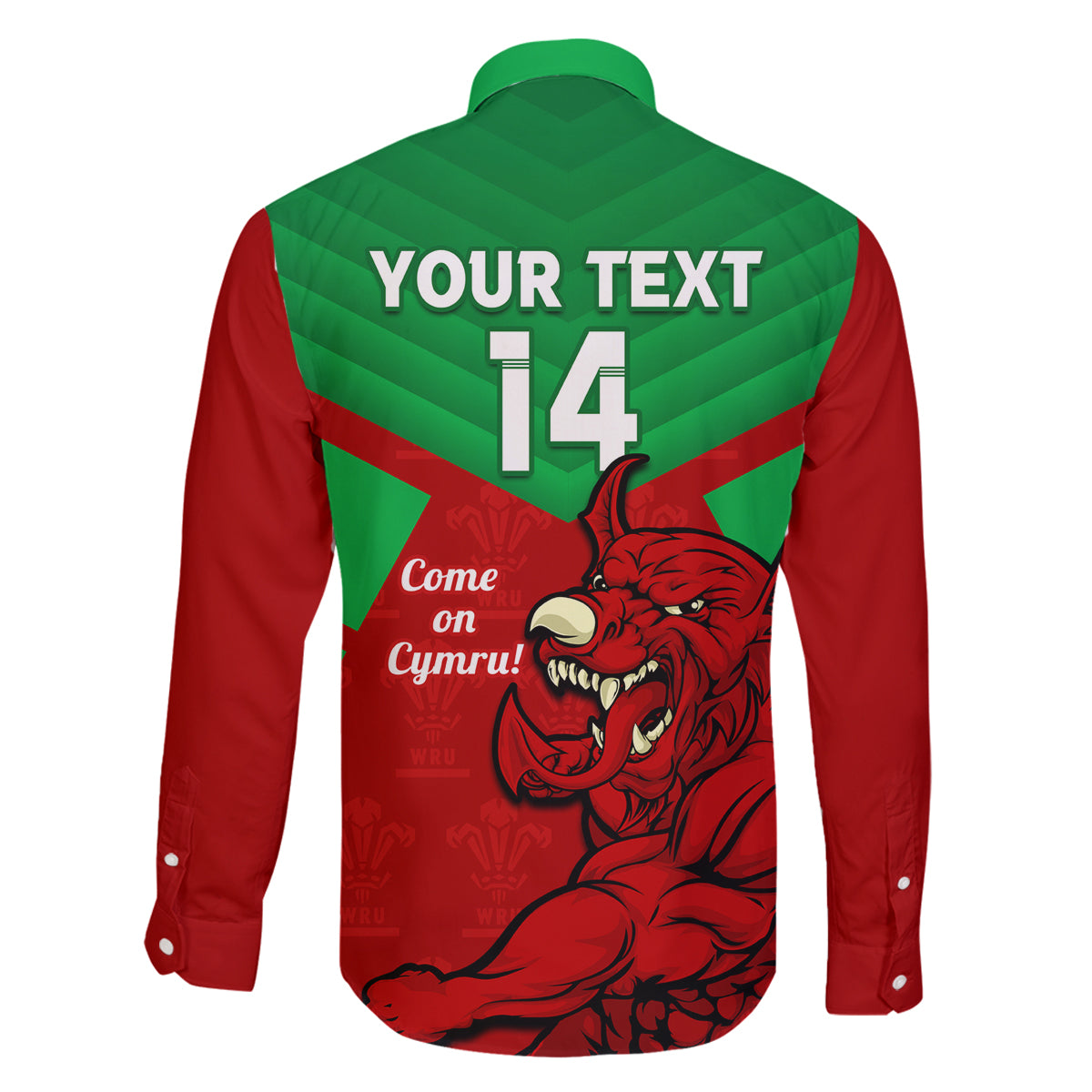 custom-wales-rugby-family-matching-off-shoulder-long-sleeve-dress-and-hawaiian-shirt-2024-six-nations-come-on-cymru-mascot-sporty