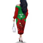 custom-wales-rugby-family-matching-off-shoulder-long-sleeve-dress-and-hawaiian-shirt-2024-six-nations-come-on-cymru-mascot-sporty