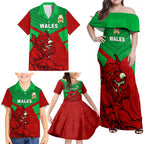custom-wales-rugby-family-matching-off-shoulder-maxi-dress-and-hawaiian-shirt-2024-six-nations-come-on-cymru-mascot-sporty
