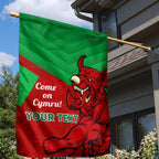 Custom Wales Rugby Garden Flag 2024 Six Nations Come On Cymru Mascot Sporty