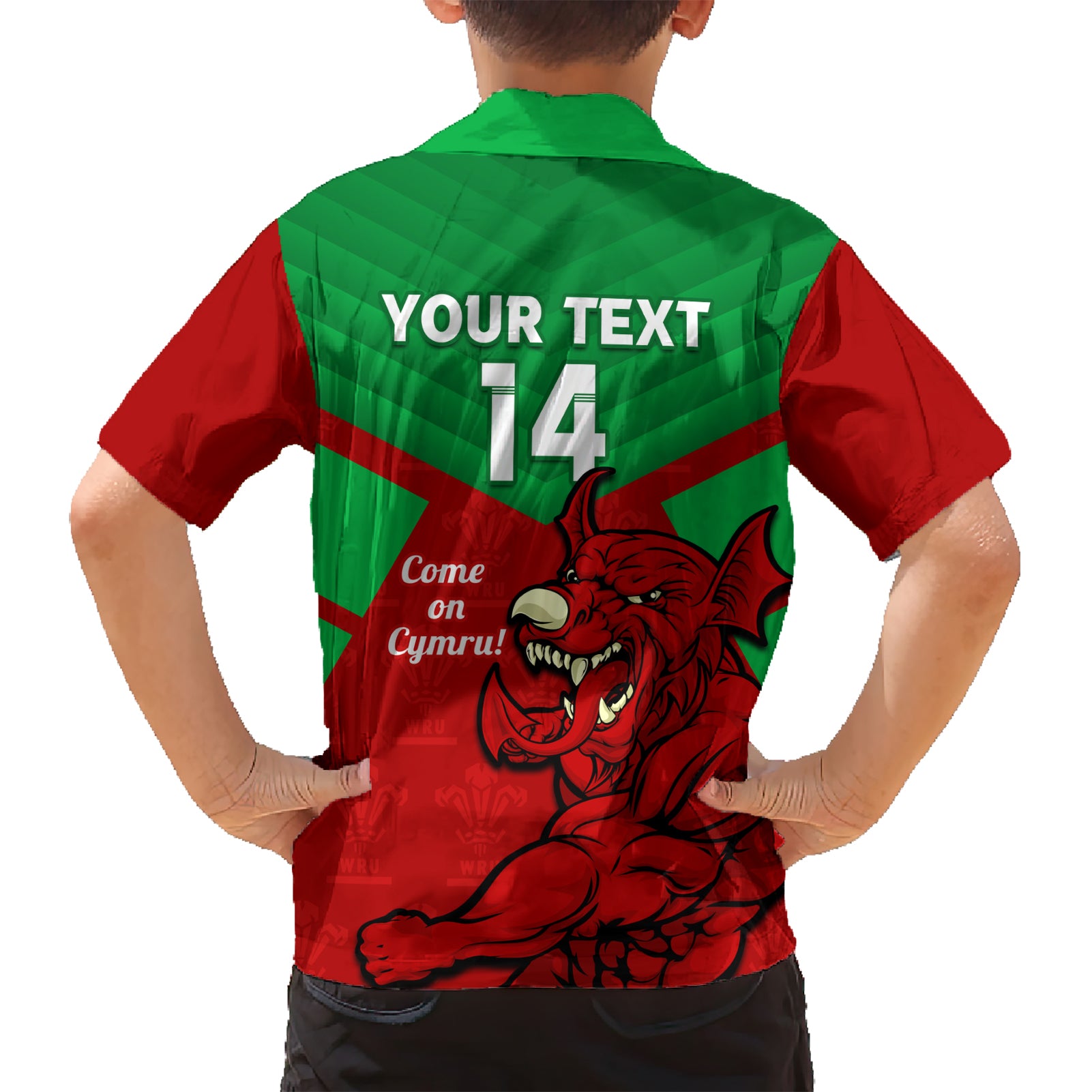 custom-wales-rugby-hawaiian-shirt-2024-six-nations-come-on-cymru-mascot-sporty
