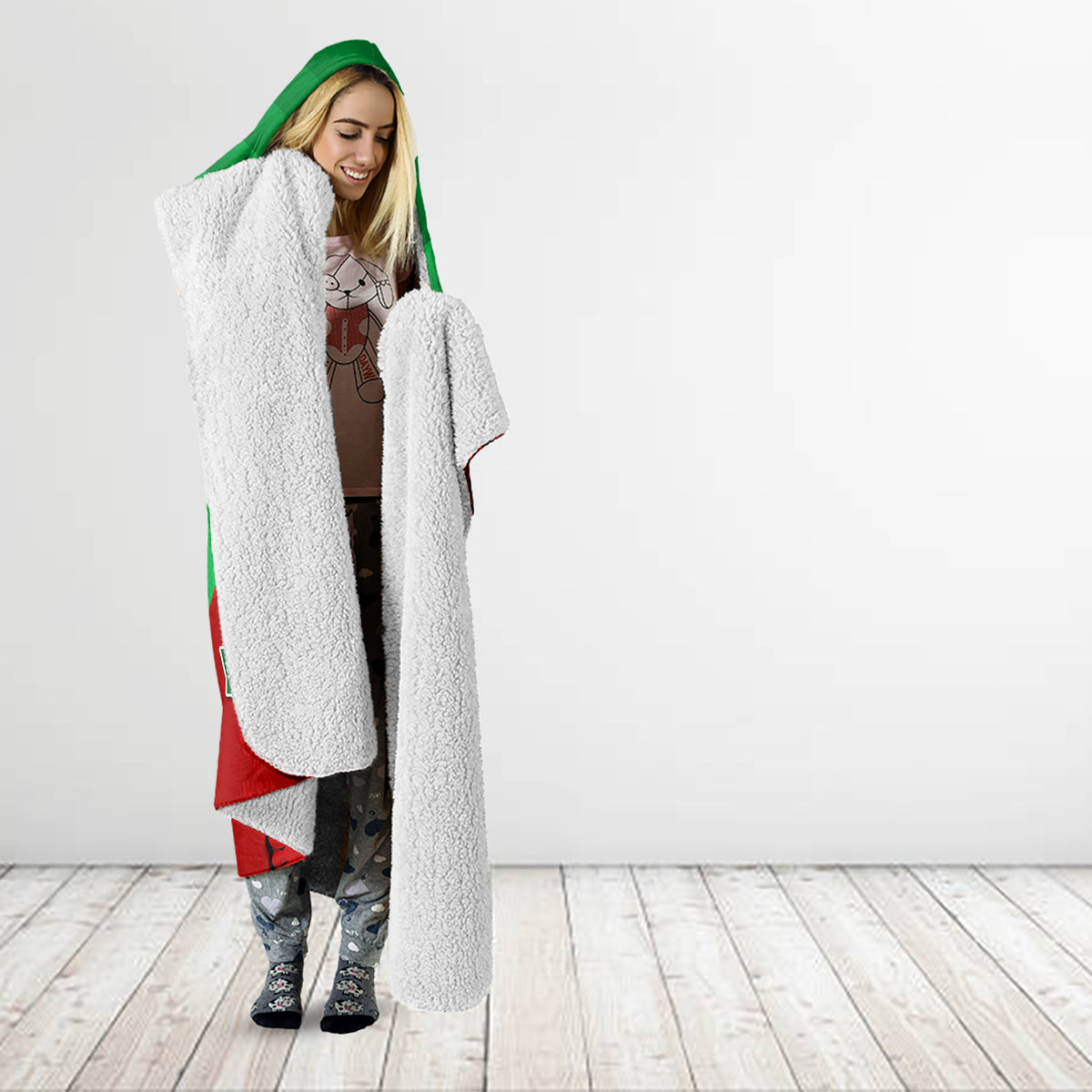 Custom Wales Rugby Hooded Blanket 2024 Six Nations Come On Cymru Mascot Sporty
