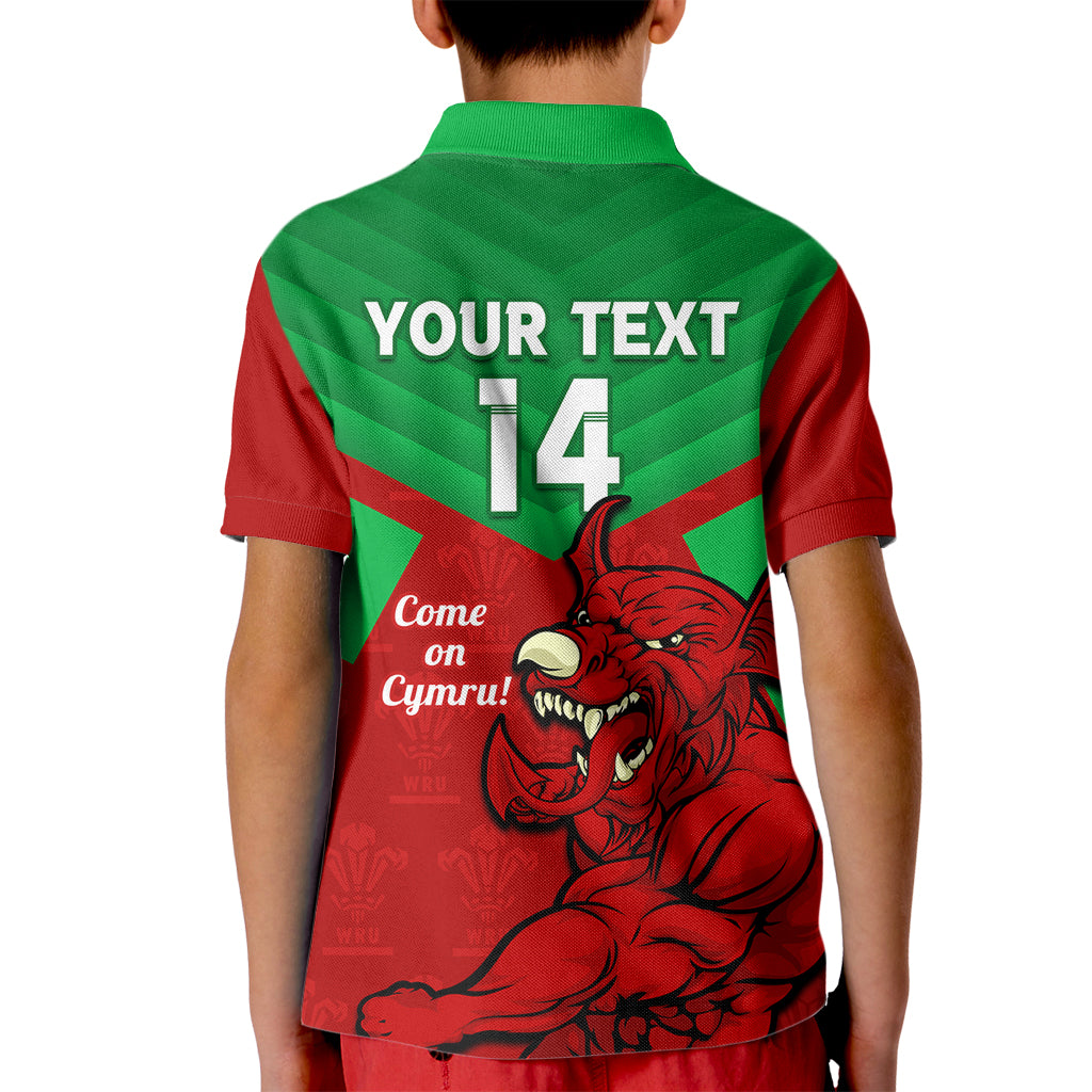 custom-wales-rugby-kid-polo-shirt-2024-six-nations-come-on-cymru-mascot-sporty