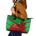 Custom Wales Rugby Leather Tote Bag 2024 Six Nations Come On Cymru Mascot Sporty