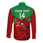 custom-wales-rugby-long-sleeve-button-shirt-2024-six-nations-come-on-cymru-mascot-sporty