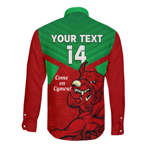 custom-wales-rugby-long-sleeve-button-shirt-2024-six-nations-come-on-cymru-mascot-sporty