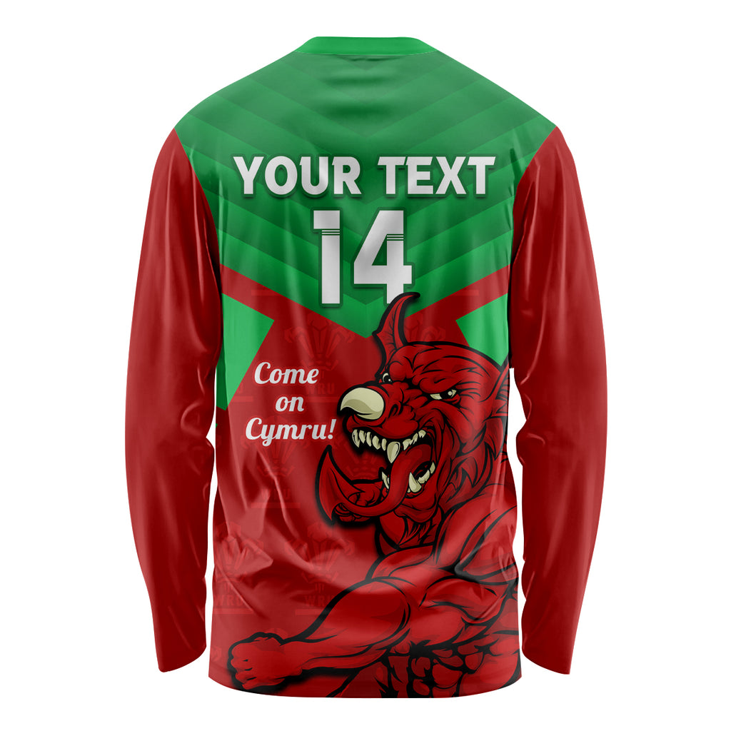 custom-wales-rugby-long-sleeve-shirt-2024-six-nations-come-on-cymru-mascot-sporty