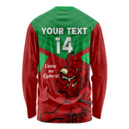 custom-wales-rugby-long-sleeve-shirt-2024-six-nations-come-on-cymru-mascot-sporty
