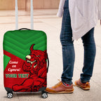 Custom Wales Rugby Luggage Cover 2024 Six Nations Come On Cymru Mascot Sporty