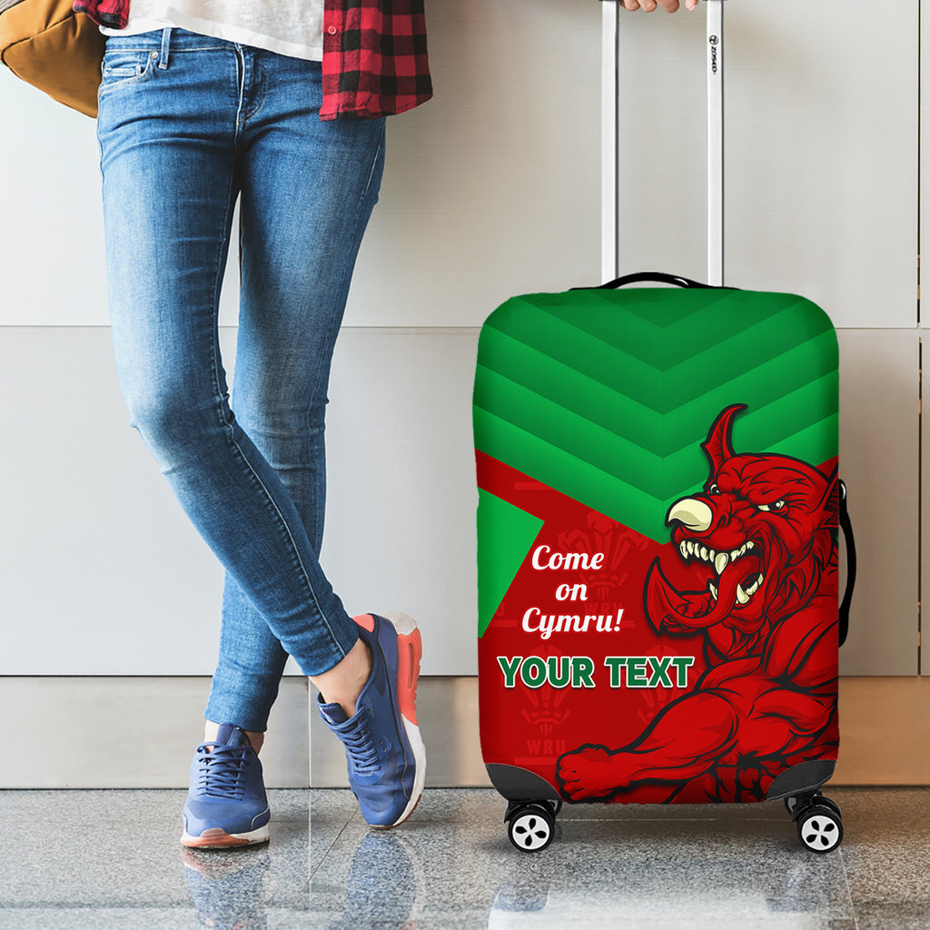 Custom Wales Rugby Luggage Cover 2024 Six Nations Come On Cymru Mascot Sporty