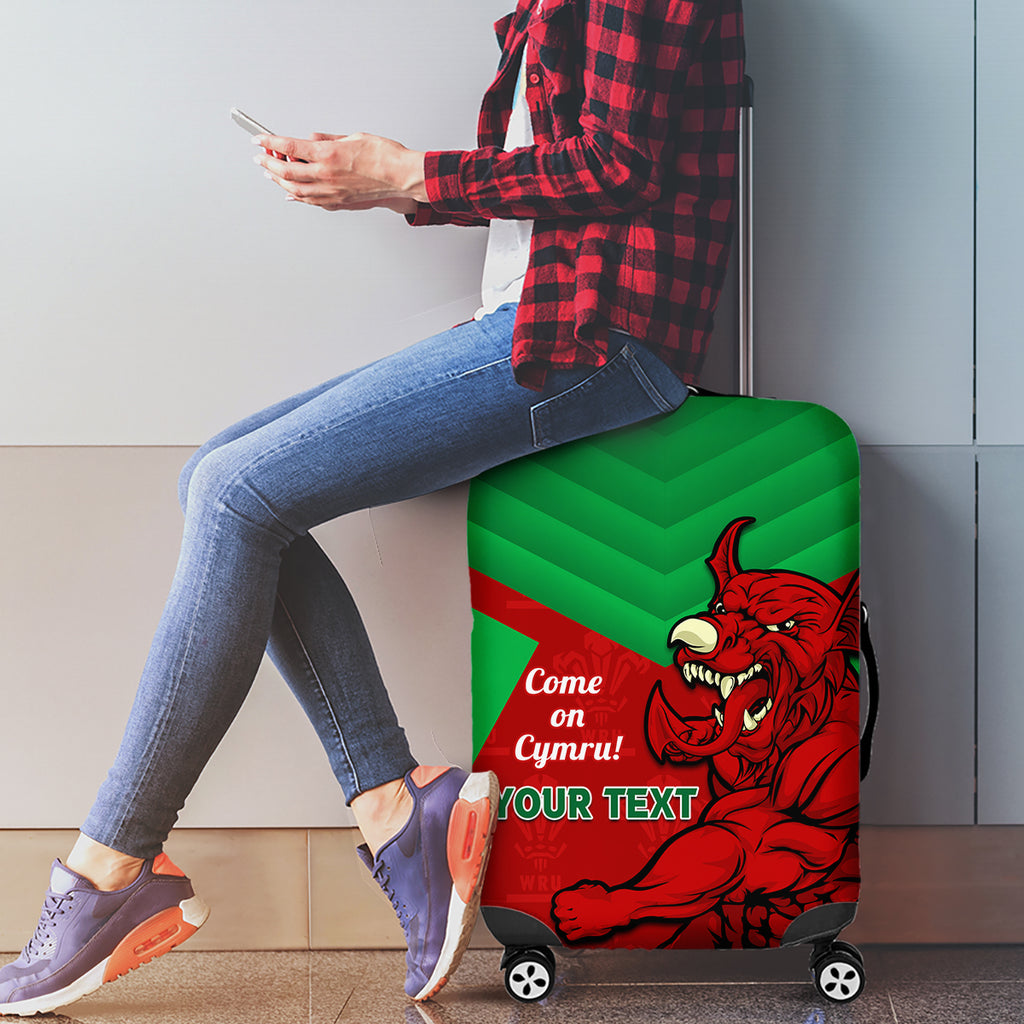 Custom Wales Rugby Luggage Cover 2024 Six Nations Come On Cymru Mascot Sporty