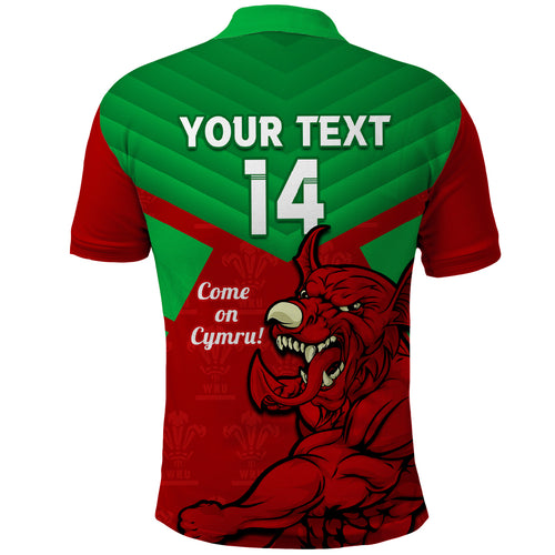 custom-wales-rugby-polo-shirt-2024-six-nations-come-on-cymru-mascot-sporty