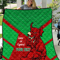 Custom Wales Rugby Quilt 2024 Six Nations Come On Cymru Mascot Sporty