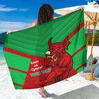 Custom Wales Rugby Sarong 2024 Six Nations Come On Cymru Mascot Sporty