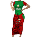 custom-wales-rugby-short-sleeve-bodycon-dress-2024-six-nations-come-on-cymru-mascot-sporty