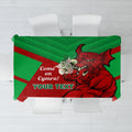 Custom Wales Rugby Tablecloth 2024 Six Nations Come On Cymru Mascot Sporty