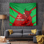 Custom Wales Rugby Tapestry 2024 Six Nations Come On Cymru Mascot Sporty