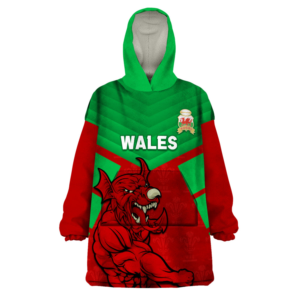 custom-wales-rugby-wearable-blanket-hoodie-2024-six-nations-come-on-cymru-mascot-sporty