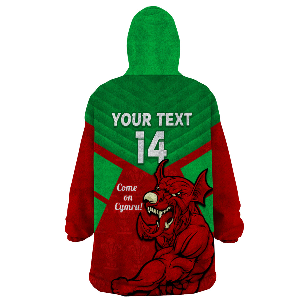 custom-wales-rugby-wearable-blanket-hoodie-2024-six-nations-come-on-cymru-mascot-sporty