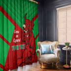 Custom Wales Rugby Window Curtain 2024 Six Nations Come On Cymru Mascot Sporty