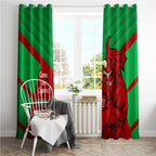 Custom Wales Rugby Window Curtain 2024 Six Nations Come On Cymru Mascot Sporty